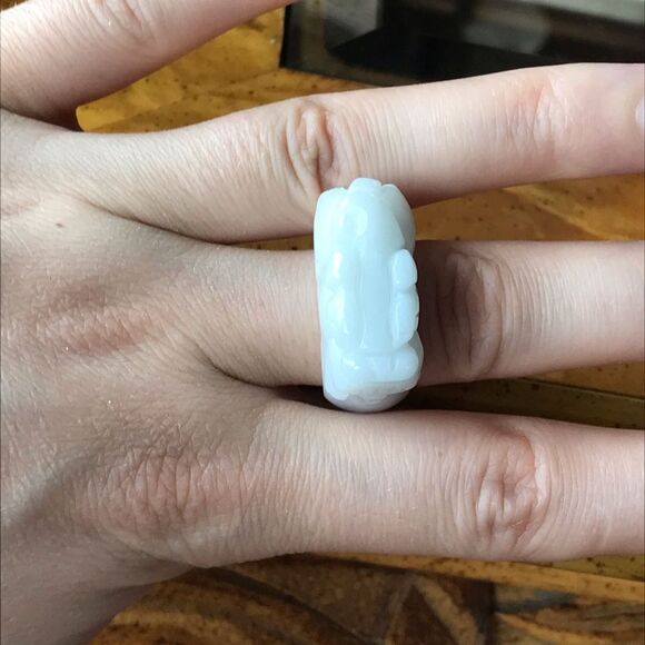 Natural Jade Dragon Ring Discounted Size 8 - Picture 10 of 10